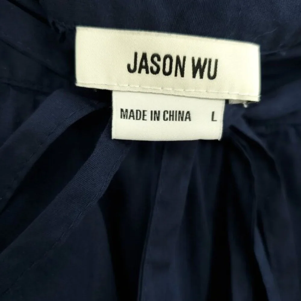 Jason Wu High Waisted Cotton Shorts Large Navy Blue